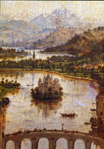 Landschaft (Detail) von Jan van Eyck