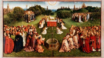 Der Genter Altar. Anbetung des mystischen Lammes von Jan van Eyck