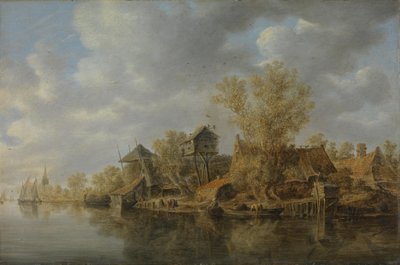 Bauerngehöfte am Fluss von Jan van Goyen