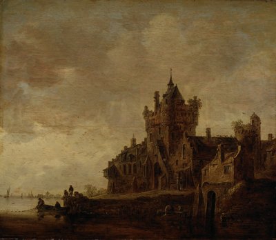 Flusslandschaft mit Burg von Jan van Goyen