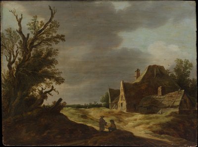Sandweg mit Bauernhaus von Jan van Goyen