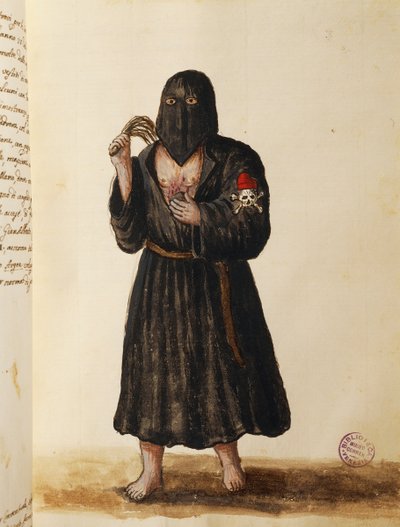Bruderschaft der Büßer, die den Trauerzug wichtiger Bürger zur Markuskirche in Venedig begleiten, Band II, f 89, von Giovanni di Grevembroch von Jan van Grevenbroeck