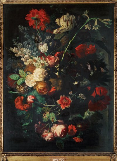Vase mit Blumen auf einem Sockel von Jan van Huysum