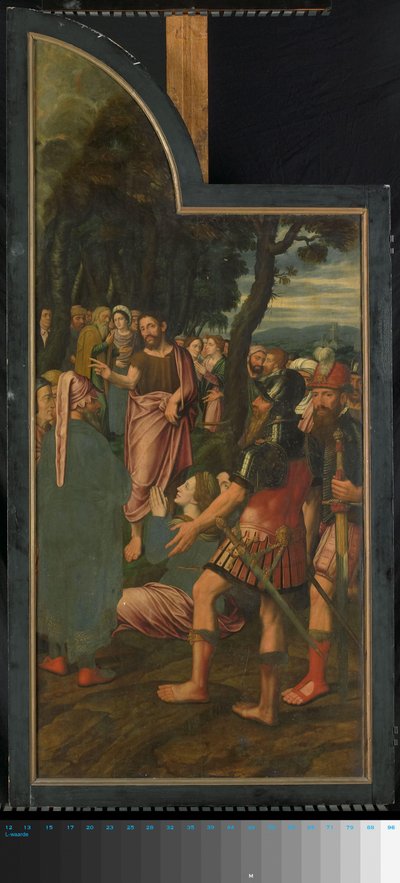 Triptychon mit Szenen aus dem Leben des Heiligen Johannes des Täufers, linkes Panel von Jan van II Coninxloo