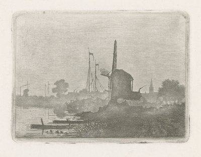 Ansicht einer Mühle am Wasser von Jan van Lokhorst