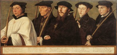 Fünf Mitglieder der Utrechter Bruderschaft der Jerusalem-Pilger, ca. 1541 von Jan van Scorel