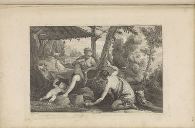 Adam und Eva nach der Vertreibung aus dem Paradies von Jan van Troyen