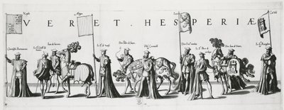 Wappen von Kastilien und León bei der Trauerprozession von Kaiser Karl V., 1559 von Jan van and Doetechum Doetechum the elder