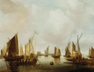 Schepen in een riviermonding von Jan van de Cappelle