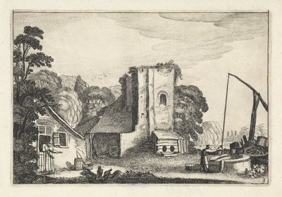Figuren bei einer Herberge am Abend von Jan van de Velde (II)