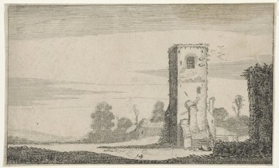 Ruine eines Turms in einer Landschaft von Jan van de Velde (II)