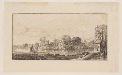 Eine kleine Kapelle an einem Teich, aus Sechs Landschaften von Jan van de Velde II