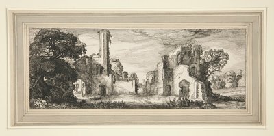 Landschaft mit einer Burgruine von Jan van de Velde II