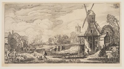 November, aus Die zwölf Monate des Jahres von Jan van de Velde II
