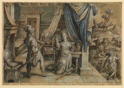 Circe und Ulysses, um 1596 von Jan van der (1523-1605) Straet