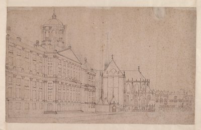 Der Dam mit dem Neuen Rathaus von Jan van der Heyden