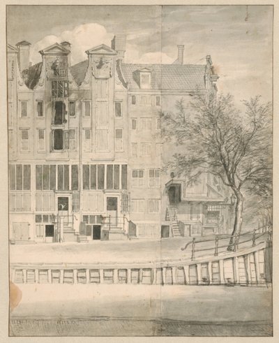 Ausgebranntes Haus an der Leidsegracht, 1684 von Jan van der Heyden