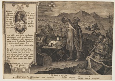 Das Astrolabium - Amerigo Vespucci, aus Nova Reperta von Jan van der Straet
