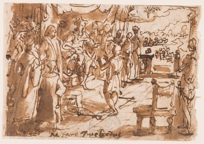 Joseph deutet die Träume des Pharao, Vorentwurf für Platte 2, "Spiritus Intellectus" (Der Geist des Verstandes) in der Serie "Die sieben Gaben des Heiligen Geistes" von Jan van der Straet, called Stradanus