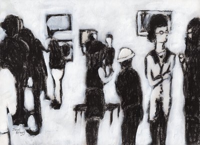 Galerieeröffnung in Kohle und Gesso, ca. 2017 von Janel Bragg