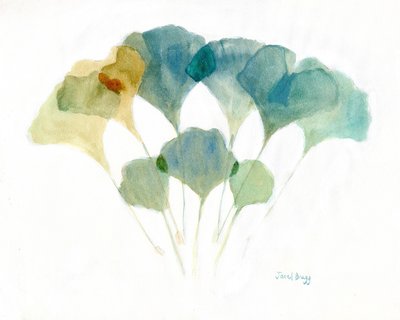 Ginkgo-Blätter in sanften Farben, um 2021 von Janel Bragg