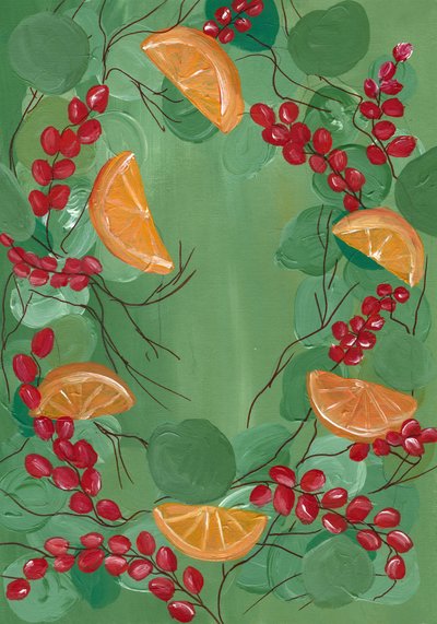 Festlicher Orangenbeerenkranz von Janine Brewster