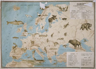 Karte der Tiere in Europa von Janos Balint