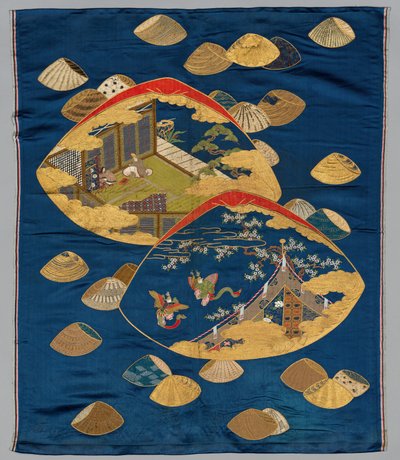 Geschenkverpackung (Fukusa) mit Genji-Muschelspiel von Japan, Meiji period