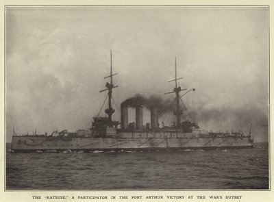 Die Hatsuse, Teilnehmerin am Sieg von Port Arthur zu Beginn des Krieges von Japanese Photographer