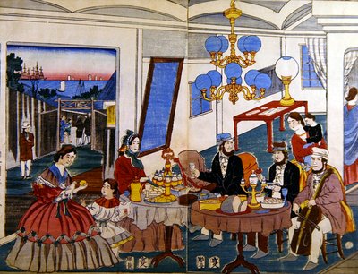 Amerikanische oder europäische Familie in Japan, um 1860 von Japanese School