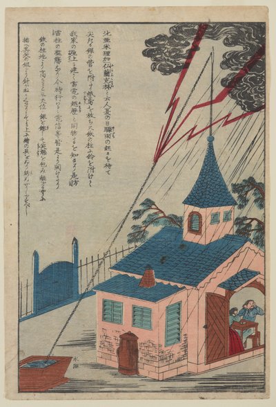 Benjamin Franklin, aus der Serie Leben großer Persönlichkeiten des Westens, ca. 1870 (Farbholzschnitt auf Papier) von Japanese School
