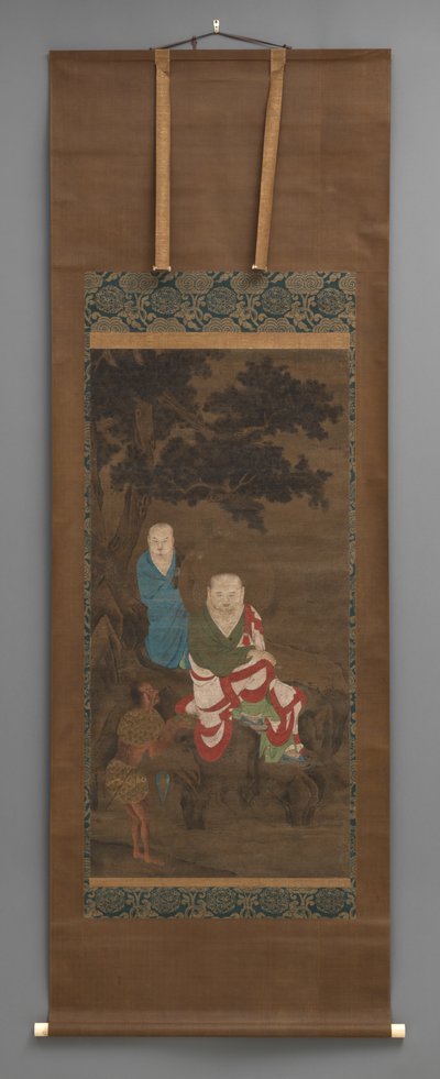 Buddhistisches Gemälde von 3 Figuren, frühes 18. Jahrhundert von Japanese School