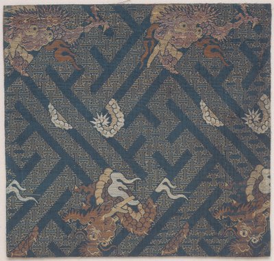Buddhistischer Tempelstoff, Ein Bezug für eine Sutra, Fragment von Japanese School