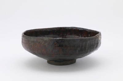 Ohi-Keramik flache Teeschale, Teeschale (hira jawan) von Japanese School