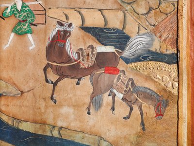 Osakazu Byobu - Japanischer achtteiliger Wandschirm (Malerei) von Japanese School