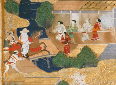Osakazu Byobu - Japanischer achtteiliger Wandschirm von Japanese School