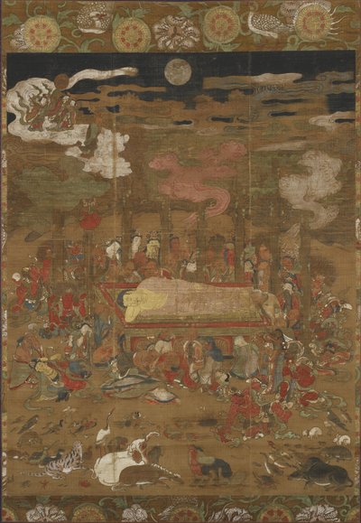 Parinirvana von Sakyamuni, dem historischen Buddha von Japanese School