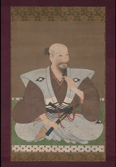 Porträt eines Kriegers, Hängerolle von Japanese School