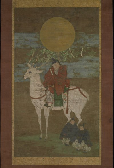 Die Abreise von Kashima (Gottheit von Kasuga), spätes 14. Jahrhundert von Japanese School