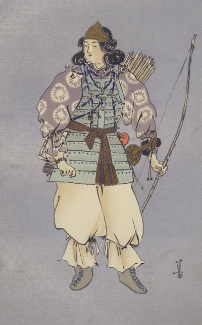 Die Kaiserin Jingo, die die Expedition nach Korea im Jahr 200 n. Chr. leitete von Japanese School