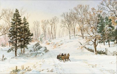Winter auf der Ravensdale Road, Hastings-on-Hudson, New York, 1890 von Jasper Francis Cropsey