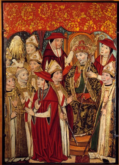 Die Wahl von Saint Fabien zum Papst (236 bis 250). Gemälde von Jaime Huguet (1415-1492) von Jaume Huguet