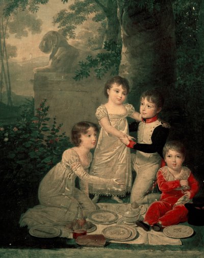 Vier Kinder von Joachim Murat und Caroline Bonaparte (von links, Letizia von Jean Baptiste Isabey