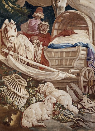 Das Freiluftbankett, Vorhang russische Spiele, (Detail) von Jean-Baptiste Le Prince