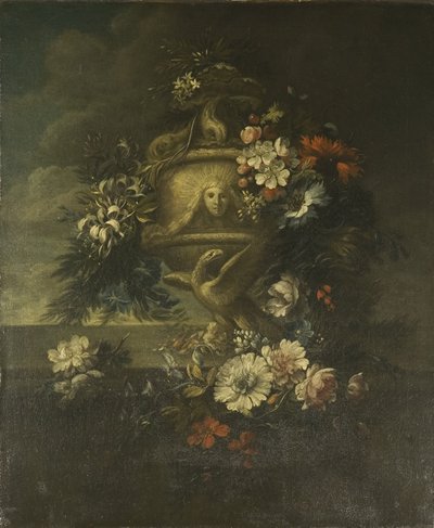 Blumen in einer skulptierten Vase von Jean Baptiste Monnoyer