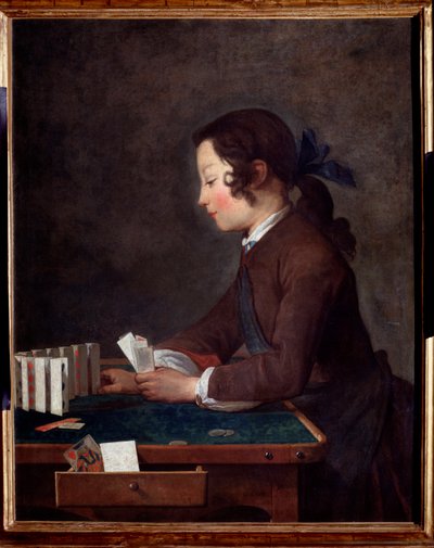 Ein Junge spielt Karten von Jean Baptiste Simeon Chardin