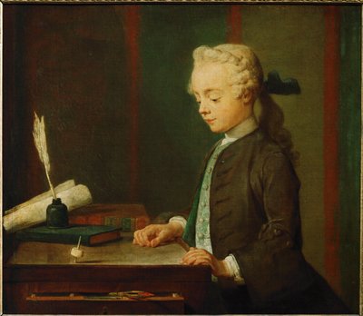 Junge mit Kreisel von Jean-Baptiste Simeon Chardin
