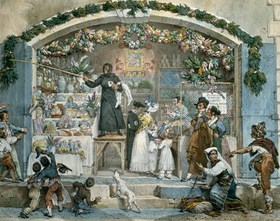 Befana in Rom, Druck von Jean-Baptiste Thomas von Jean Baptiste Thomas