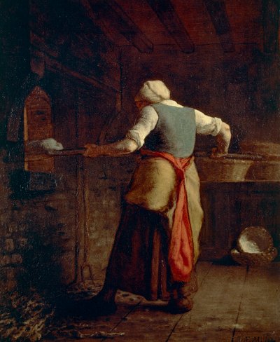 Frau beim Brotbacken von Jean Francois Millet