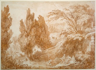 Parklandschaft mit heiterer Gesellschaft von Jean-Honore Fragonard